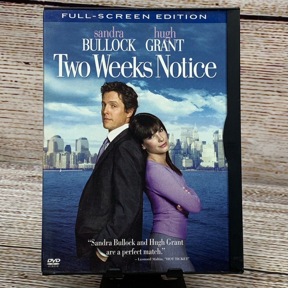 Two Weeks Notice [2002 DVD] Full Screen Sandra Bullock Hugh Grant Comedy Romance